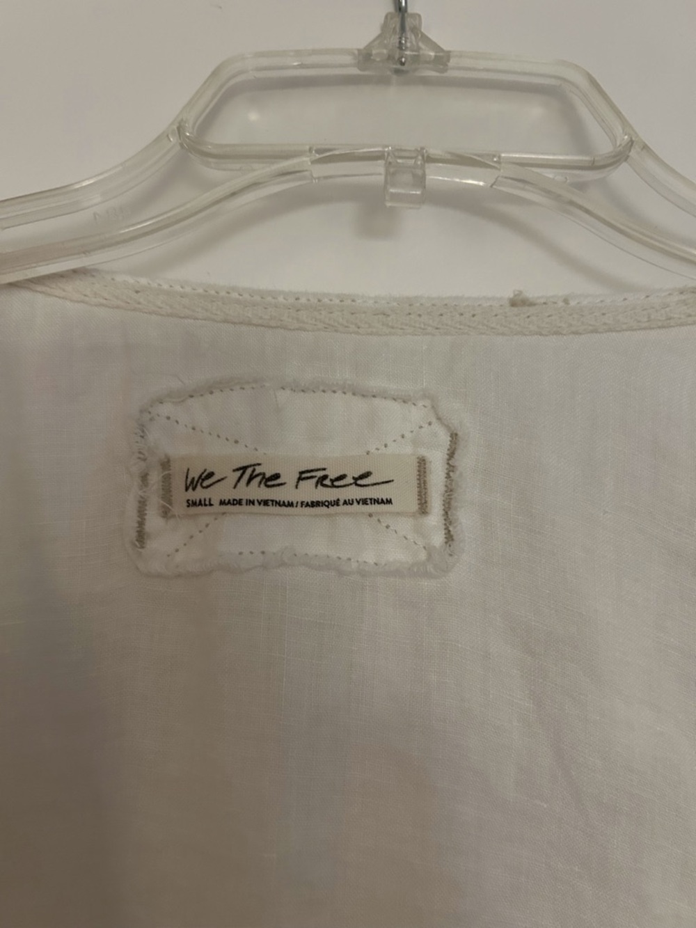 Free People Ruffle Linen Blouse in Ivory. - Picture 9 of 11